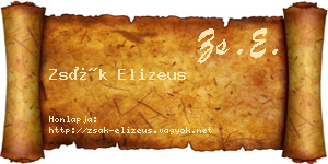 Zsák Elizeus névjegykártya
